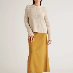 Quince fisherman knit sweater light beige XS sizing